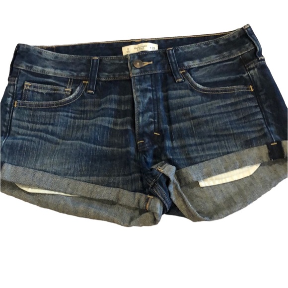 Abercrombie & Fitch Pants - Abercrombie and Fitch Like New Jeans Size 8 dark wash rolled hemline